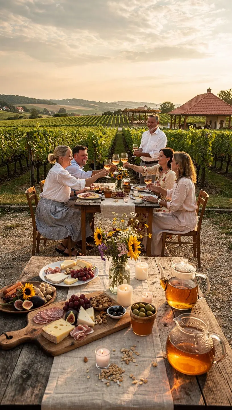 Friss ananász és zöld tea elegyítése, napfényes tálalásban.